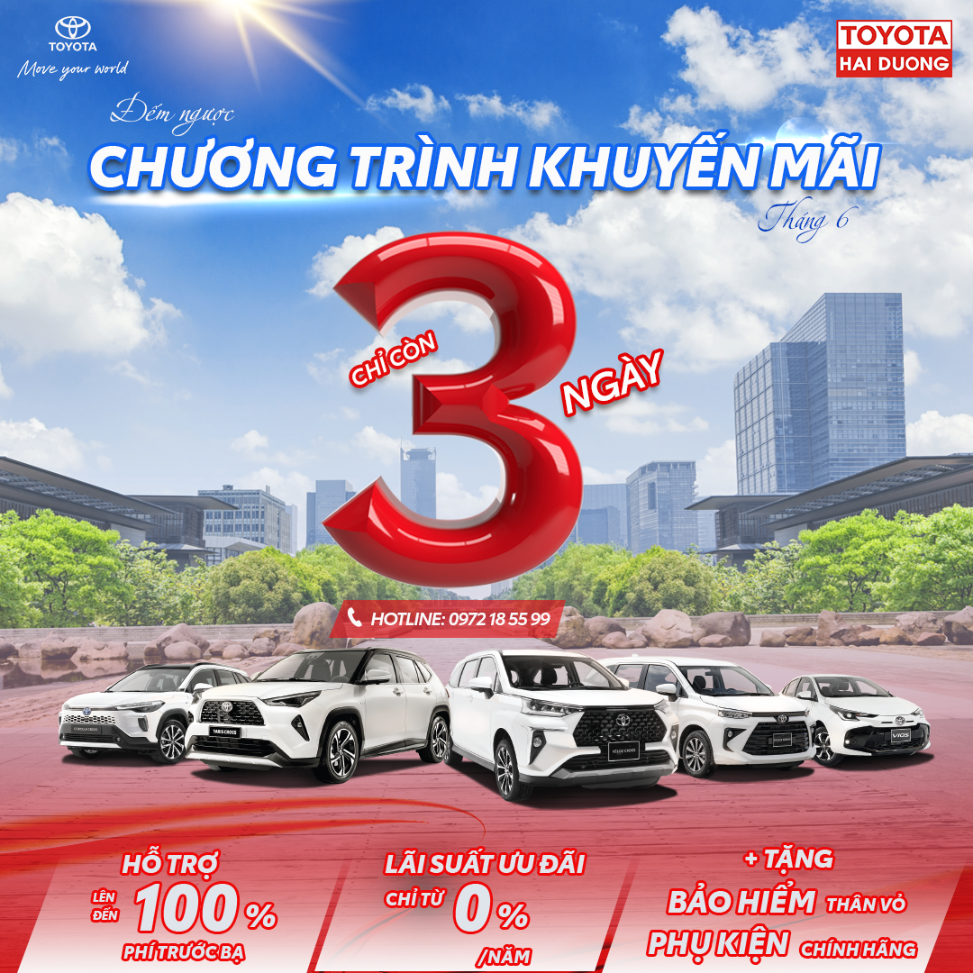 ĐẾM NGƯỢC 3 NGÀY – MUA XE NGAY KẺO LỠ ƯU ĐÃI VÀNG TRƯỚC KHI THUẾ TĂNG!