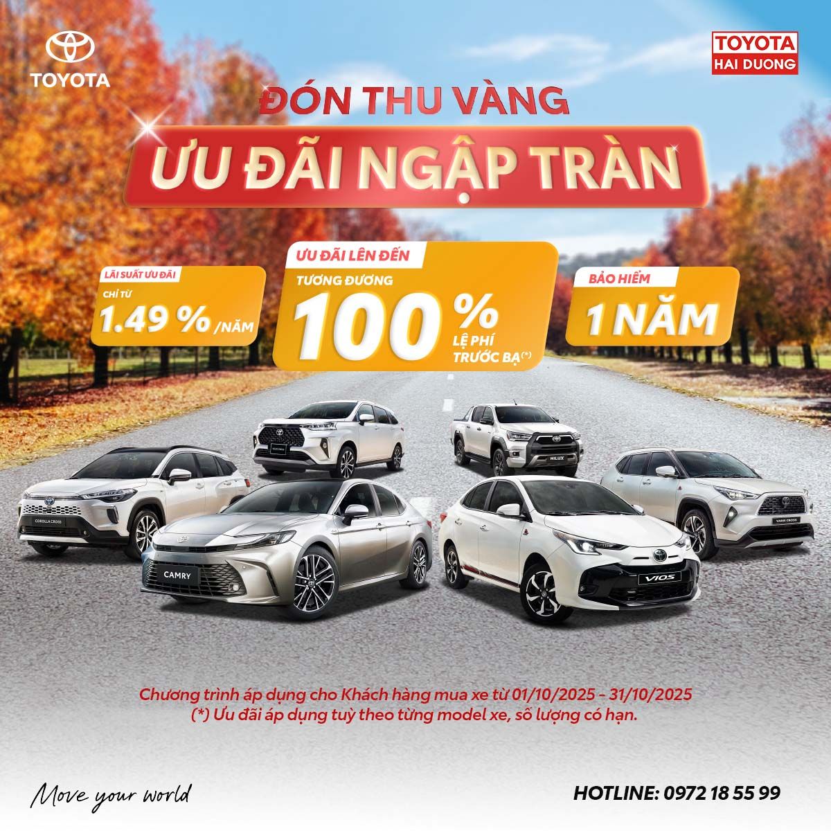 ĐÓN THU VÀNG – ƯU ĐÃI NGẬP TRÀN TẠI TOYOTA HẢI DƯƠNG
