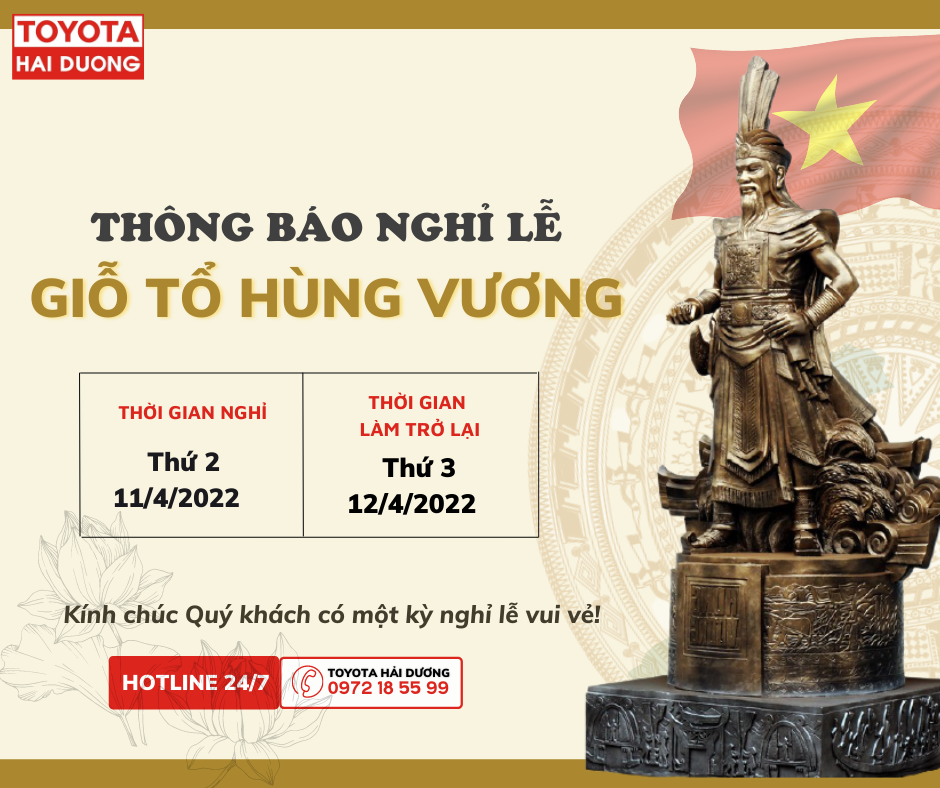 THÔNG BÁO LỊCH NGHỈ LỄ GIỖ TỔ HÙNG VƯƠNG