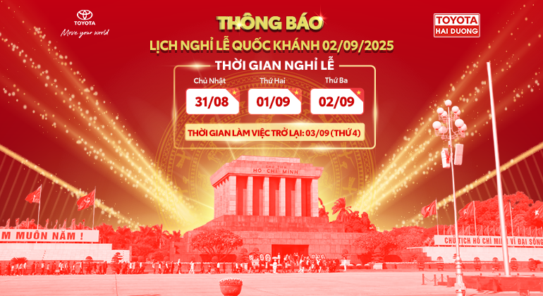 THÔNG BÁO NGHỈ LỄ QUỐC KHÁNH 2/9/2025