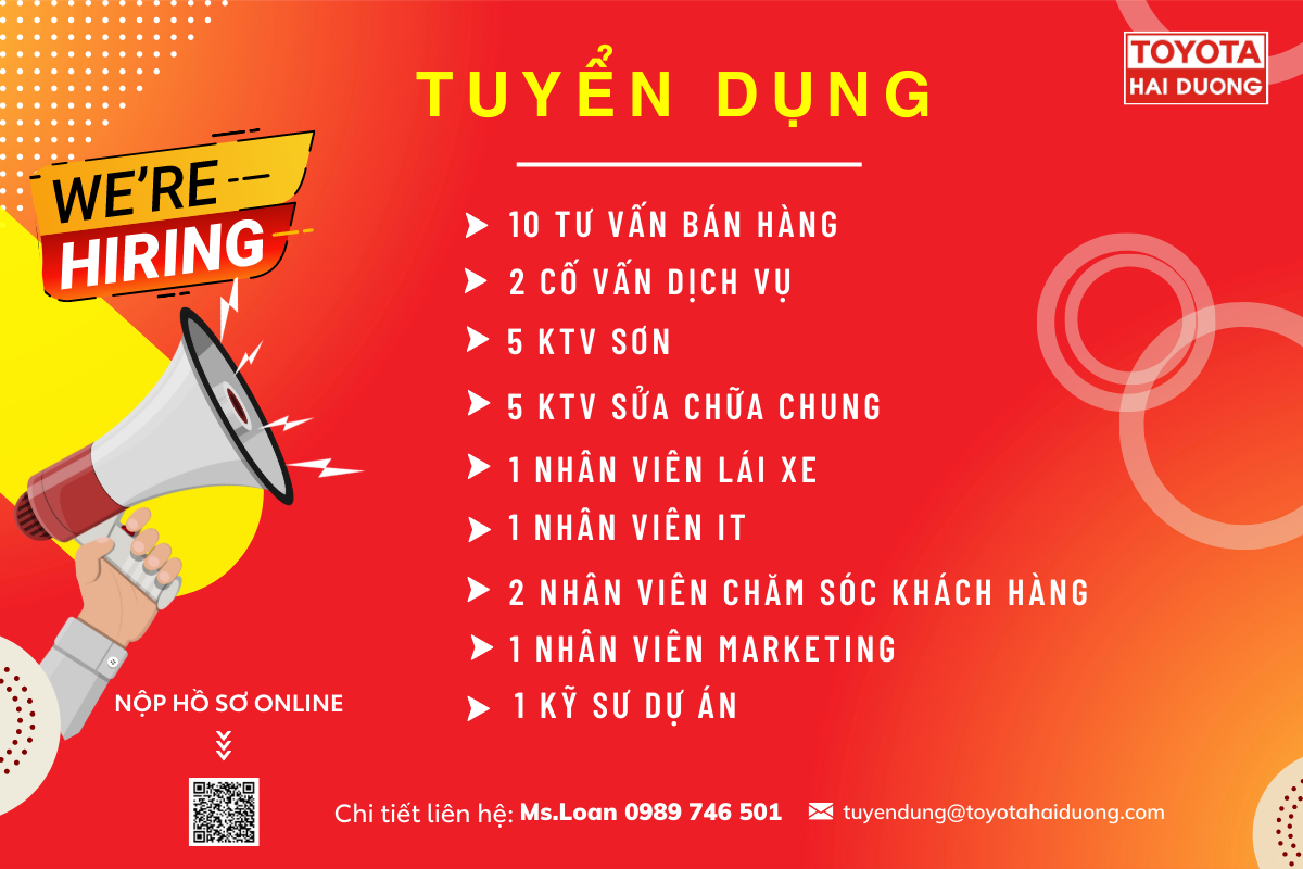 THÔNG BÁO TUYỂN DỤNG THÁNG 9/2022