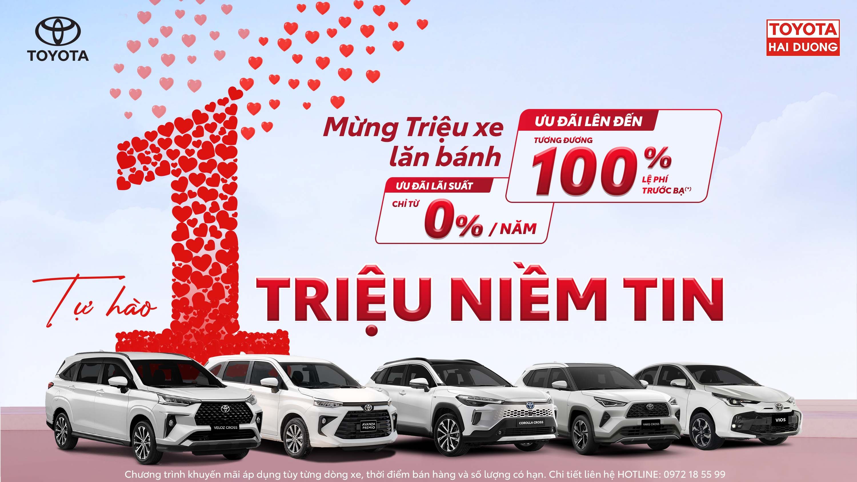 TOYOTA HẢI DƯƠNG MỪNG 1 TRIỆU XE LĂN BÁNH