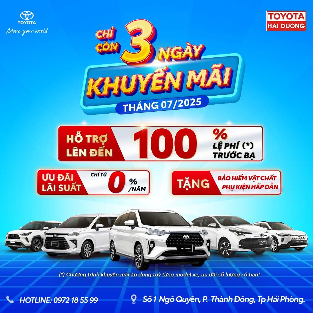 ƯU ĐÃI THÁNG 7, CHỈ CÒN 3 NGÀY - NHANH TAY ĐÓN XẾ